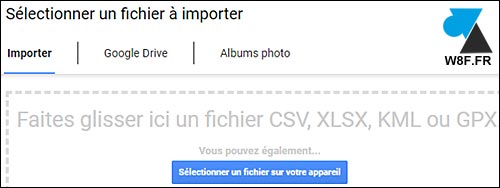 tutoriel Google My Maps importer gpx kml csv xlsx