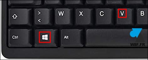 touche Windows + V clavier