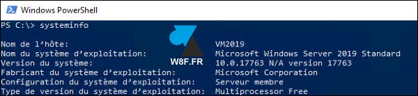 tutoriel Windows PowerShell systeminfo