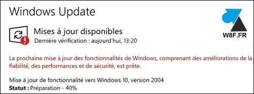 tutoriel Windows 10 2004 update mise à jour