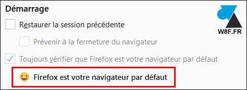 Firefox navigateur par défaut oui