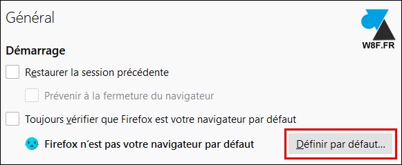 tutoriel Firefox définir navigateur par défaut