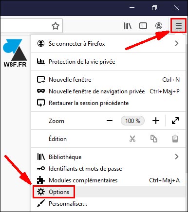 tutoriel firefox menu options