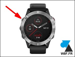 tutoriel montre Garmin reset power bouton