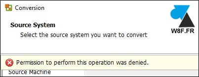 tutoriel VMware Converter erreur permission denied