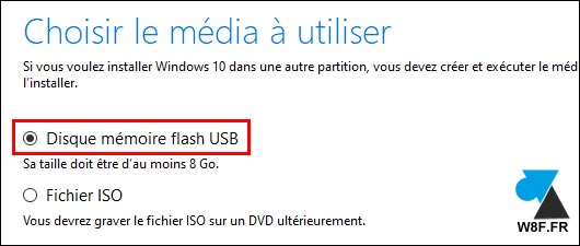 Windows 10 Media Creation Tool clé usb