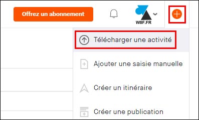 tutoriel Strava télécharger une activité