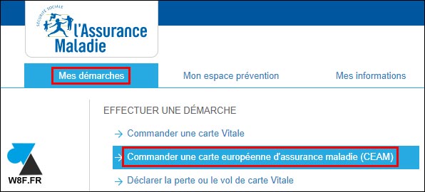 tutoriel commander carte européenne assurance maladie