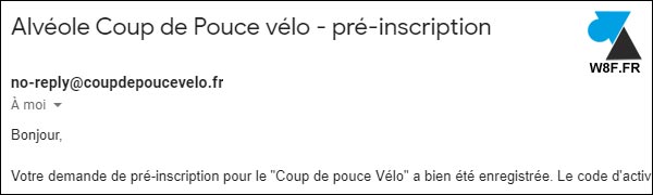 tutoriel coup de pouce velo mail code