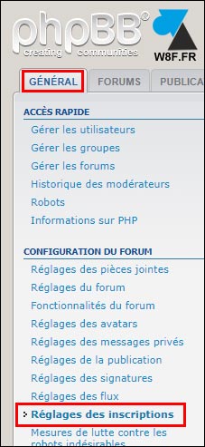 tutoriel phpbb reglages inscriptions