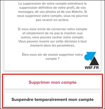 tutoriel masquer compte profil Tinder
