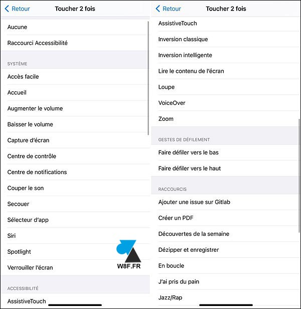 iOS 14 toucher 2 3 fois Apple iPhone