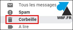 gmail plus corbeille