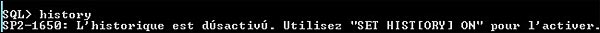 tutoriel Oracle sql plus history