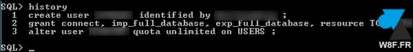 tutoriel Oracle activer enable history sqlplus