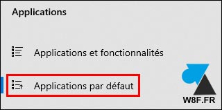 tutoriel Windows 10 Paramètres Applications par défaut