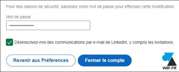 tutoriel fermer compte Linkedin accès