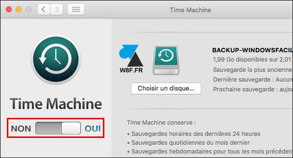 Apple Time Machine activer tutoriel