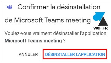 tutoriel desinstaller Microsoft Teams de Google Agenda