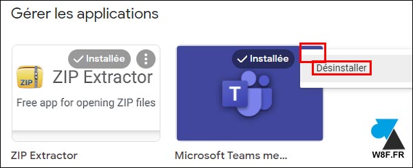 tutoriel desinstaller Microsoft Teams de Google Agenda