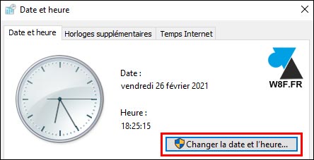 tutoriel changer la date et heure Windows