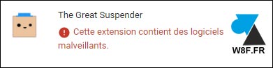 Google Chrome The great suspender extension disable