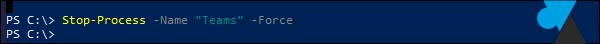 tutoriel Windows 10 PowerShell stop process name