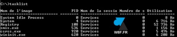 tutoriel Windows 10 cmd tasklist