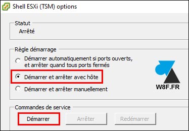 tutoriel VMware activer ESXi Shell service