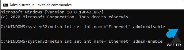 tutoriel cmd activer desactiver carte reseau wifi ethernet disable enable