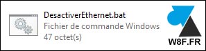 tutoriel desactiver carte reseau script bat