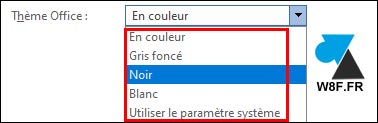 tutoriel options thème Word Microsoft Office couleurs