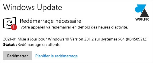 tutoriel Windows Update redémarrage Windows 10 reboot