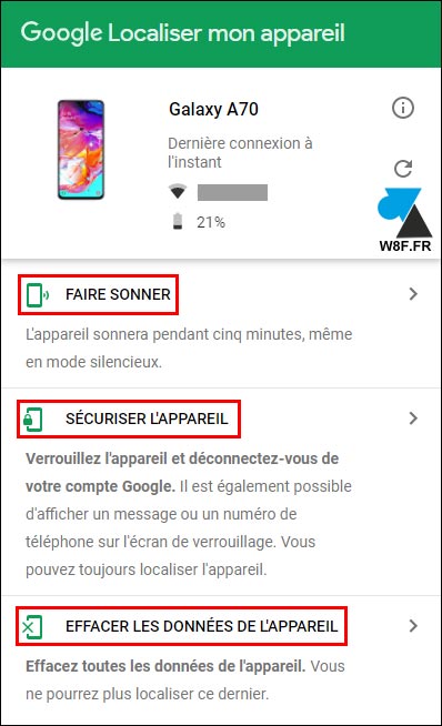 tutoriel localiser appareil google android