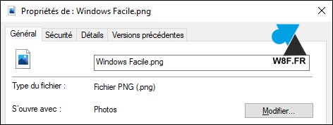 tutoriel ouvrir propriétés fichier dossier repertoire Windows 10