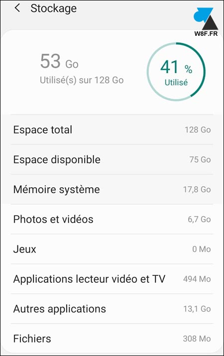 tutoriel Samsung Android stockage memoire interne