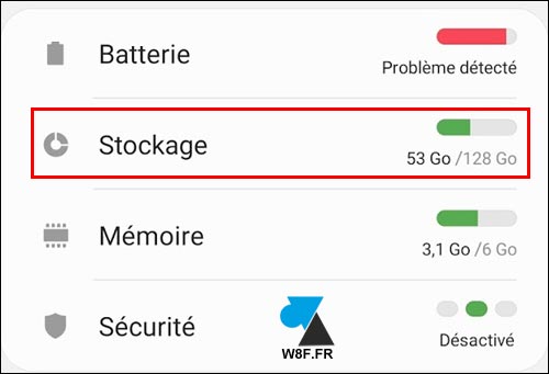 tutoriel Samsung Android stockage memoire interne