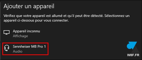 tutoriel Windows 10 ajouter peripherique Bluetooth Sennheiser