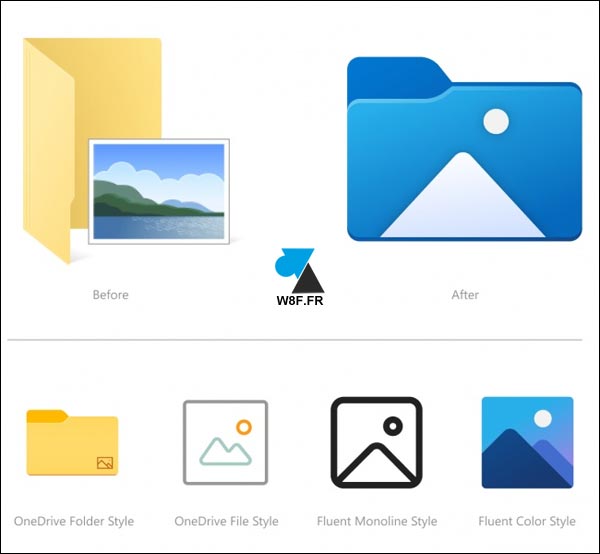 nouvelles icones Explorateur Windows 10 dossiers
