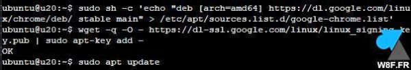 tutoriel telecharger installer cmd Google Chrome sur Ubuntu ligne commande ssh