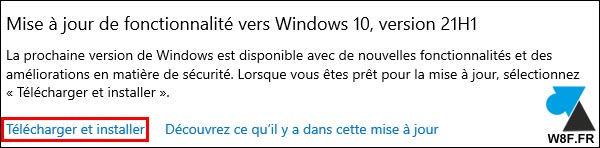 tutoriel telecharger installer mise à jour Windows 10 21H1 update