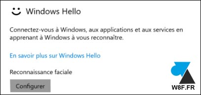 tutoriel Windows Hello sur Windows 10 W10 webcam