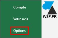 tutoriel Excel menu fichier options