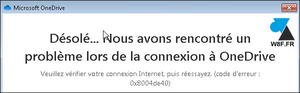 tutoriel OneDrive problème connexion solution