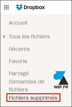 tutoriel Dropbox fichiers supprimés
