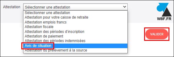 tutoriel Pole Emploi telecharger attestation avis de situation