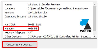 tutoriel créer machine virtuelle Windows 11 RAM