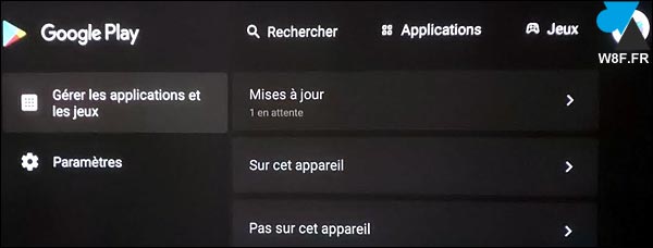 tutoriel Android TV mise à jour Google Play Store