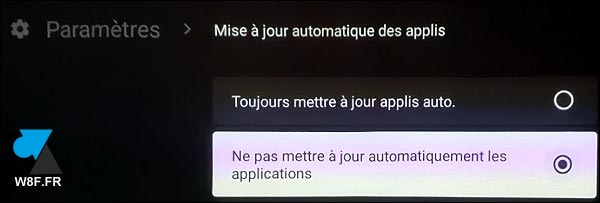 tutoriel Android TV mise à jour application automatique