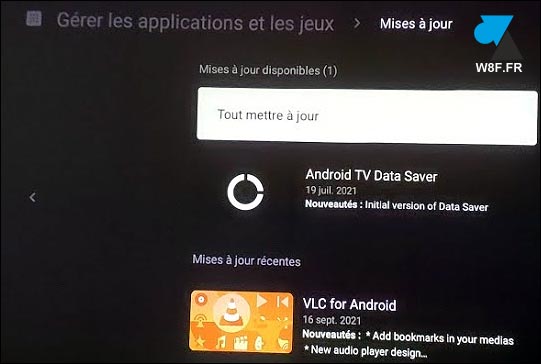 tutoriel Android TV mise à jour application manuel